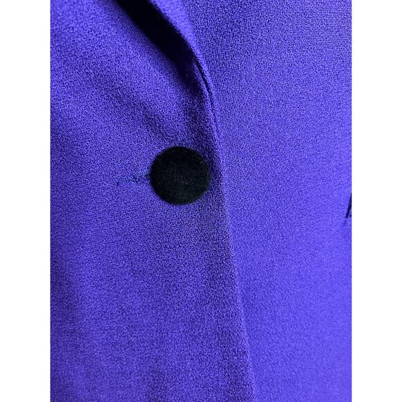 Vintage 80s Koret 100% wool royal purple blazer w velvet collar size 12 Mint - Picture 3 of 5